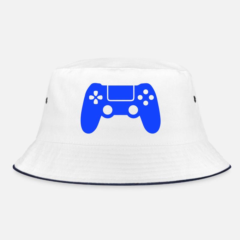 Blaues Gaming-Controller Silhouette Bucket Hat