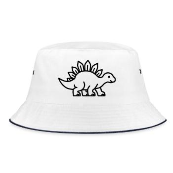 Stegosaurus - Bucket Hat - Weiß/Navy - Vorne