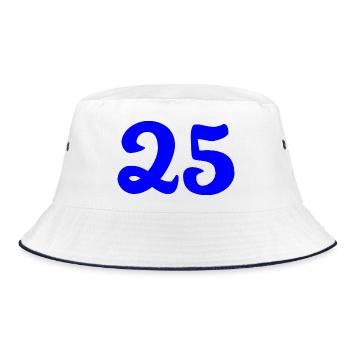 25. 25 JAHRE. 25. JUBILÄUM. 25 JAHRESJUBILÄUM. - Bucket Hat - Weiß/Navy - Vorne