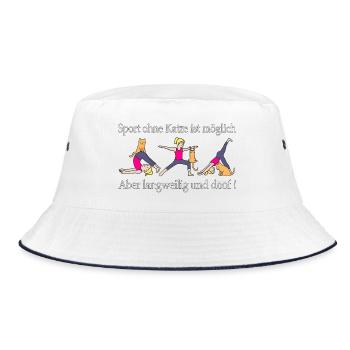 Sport avec chat : motif amusant de yoga - Bob - blanc/marine - Devant