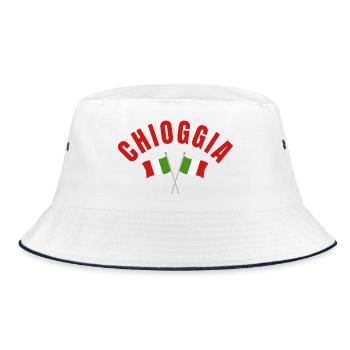 Chioggia-kreuzte italienische Flaggen - Bucket Hat - Weiß/Navy - Vorne