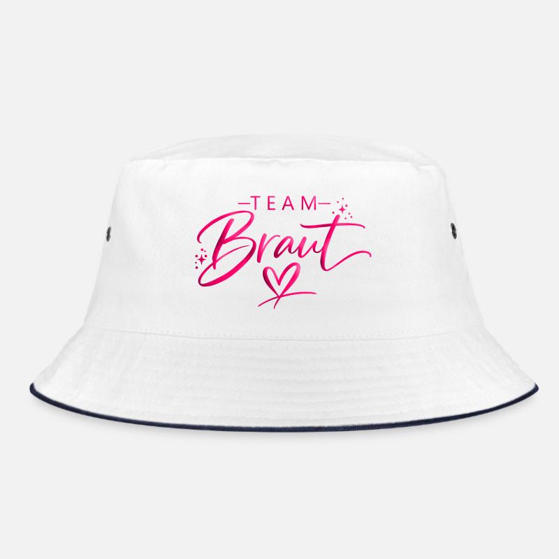 Team Bride Pink Heart Logo Bucket Hat