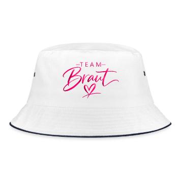 Team Chest Heart Font - Bucket Hat - white/navy - Front