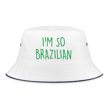 I'm so Brazilian Brazil Brasilien - Bucket Hat - Weiß/Navy - Vorne