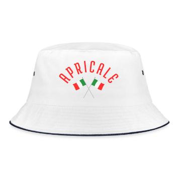 Apricale Crossed Italian Flags - Bucket Hat - white/navy - Front