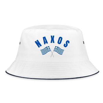 Naxos Greek Flags  - Bucket Hat - white/navy - Front