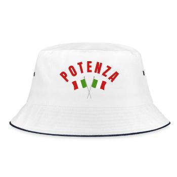 Potenza Italian Flags Emblem - Bucket Hat - white/navy - Front