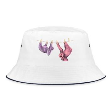 Idée cadeau avec un motif drôle d’animal paresseux - Bob - blanc/marine - Devant