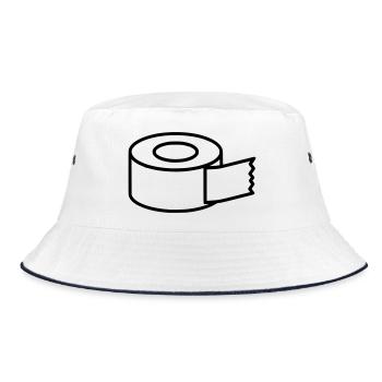 Masking Tape Craft Icon - Bucket Hat - white/navy - Front