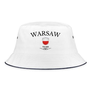 Souvenir Warsaw, elegant design Warsaw - Bucket Hat - white/navy - Front