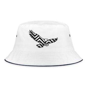 Eagle Geometric Polygon Logo - Bucket Hat - white/navy - Front