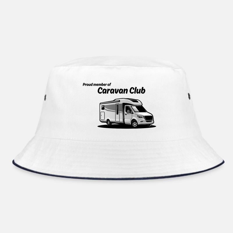 Silhouette graphique caravane - Bob - blanc/marine