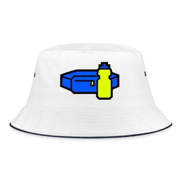 Praktischer Trinkgürtel Läufer - Bucket Hat - Weiß/Navy - Vorne