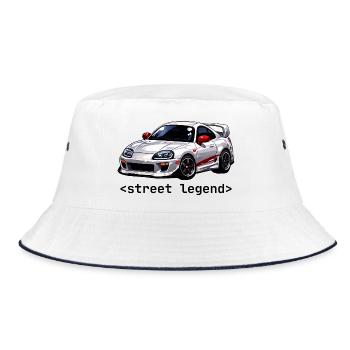90s JDM Street Legend - Bucket Hat - white/navy - Front