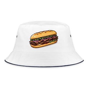 Sandwich illustration - Bucket Hat - white/navy - Front