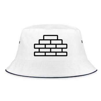 brick - Bucket Hat - white/navy - Front