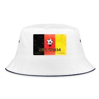 Belgium Soccer Belgium Flag with Soccer Jersey - Bucket Hat - white/navy - Front