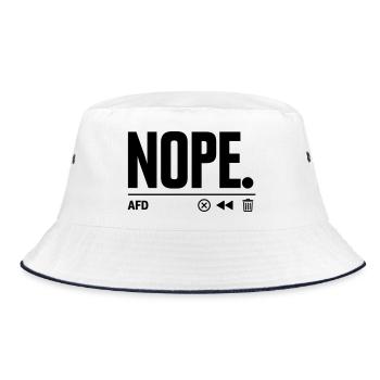 NOPE AfD - Bucket Hat - white/navy - Front
