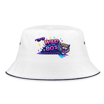 Wild in the 80s Neon Tiger - Bucket Hat - white/navy - Front