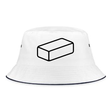 brick - Bucket Hat - white/navy - Front