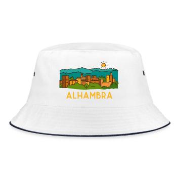 Alhambra Sunset 2 - Bucket Hat - white/navy - Front