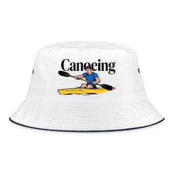 canoeing canoeing - Bucket Hat - white/navy - Front