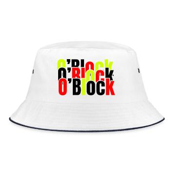 Neon Block Typography in Red & Lime - Bucket Hat - white/navy - Front