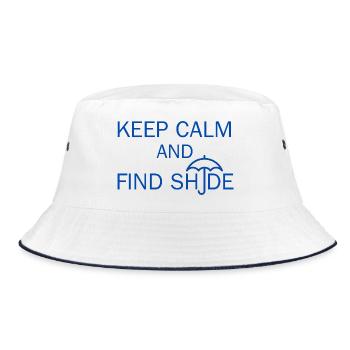 Bleib ruhig und finde Schatten - Bucket Hat - Weiß/Navy - Vorne