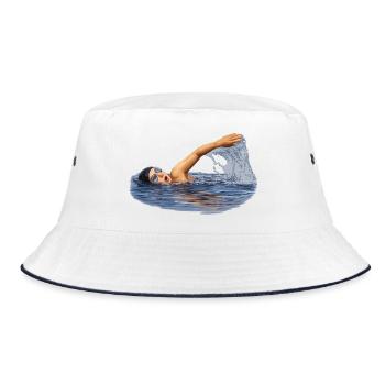 Swimmer in motion - Bucket Hat - white/navy - Front