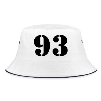 93 - Bucket Hat - white/navy - Front