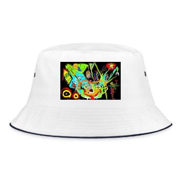 The Midnight Escape - Bucket Hat - white/navy - Front
