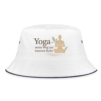 Yoga Weg Zur Inneren Ruhe - Bucket Hat - Weiß/Navy - Vorne