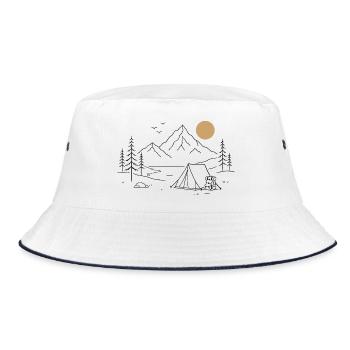 Camping in den Bergen - Bucket Hat - Weiß/Navy - Vorne