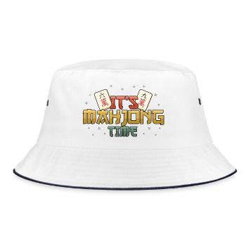 It's Mahjong Time Mahjong Game Social Club - Bucket Hat - white/navy - Front