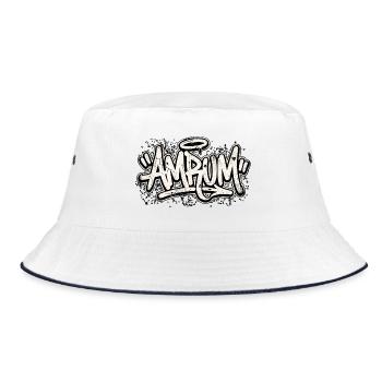 Amrum Graffiti Oldschool Hip Hop - Bucket Hat - white/navy - Front