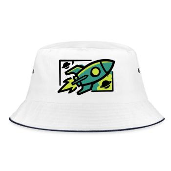 Rocket Graffiti Graphic - Bucket Hat - white/navy - Front