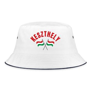 Keszthely Hungarian Flags  - Bucket Hat - white/navy - Front