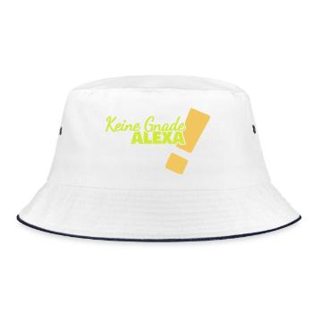 Spruch Alexa - Bucket Hat - Weiß/Navy - Vorne