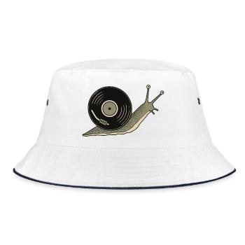 Escargot vintage de vinyle - Bob - blanc/marine - Devant