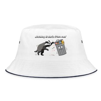 Badger knakt die Mülltonne - Bucket Hat - Weiß/Navy - Vorne