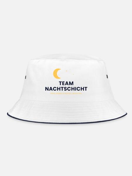 Team Nachtschicht - Bucket Hat - Weiß/Navy