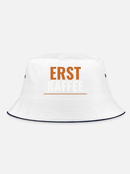 Erst Kaffee – Shirt für Morgenmuffel & WG - Bucket Hat - Weiß/Navy