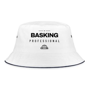 Schildkroete - Basking Professional - Reptilien - Bucket Hat - Weiß/Navy - Vorne