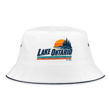 Lake Ontario EST 1656 Retro - Bucket Hat - Weiß/Navy - Vorne