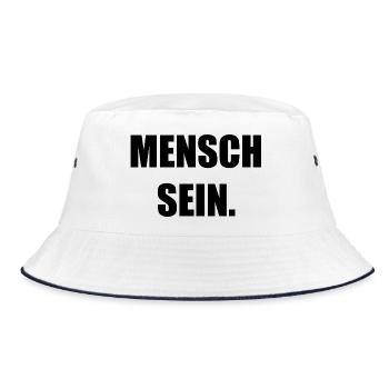 Mensch sein - Bucket Hat - Weiß/Navy - Vorne
