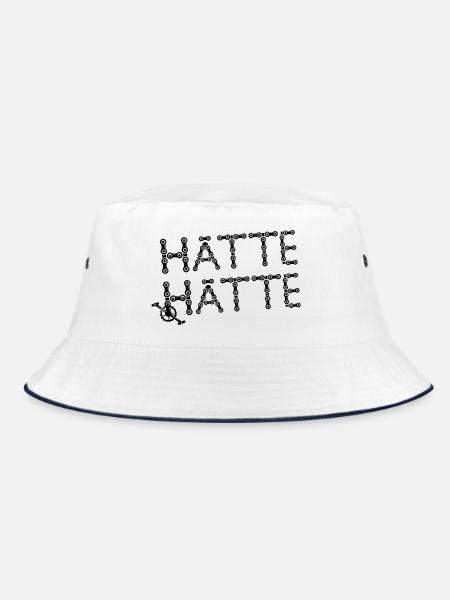 Radfahrer Fahrrad Spruch Kette Kurbel Radsport - Bucket Hat - Weiß/Navy