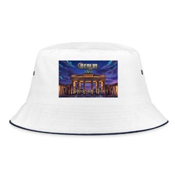 Brandenburger Tor - Bucket Hat - Weiß/Navy - Vorne