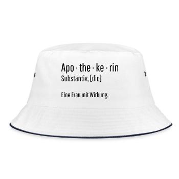 Apothekerin Substantiv Definition Geschenk - Bucket Hat - Weiß/Navy - Vorne