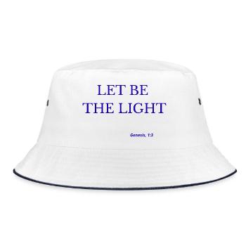 Lasst das Licht sein - Bucket Hat - Weiß/Navy - Vorne