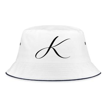 Name mit Anfangsbuchstabe K Klara Karl Kevin Kira - Bucket Hat - Weiß/Navy - Vorne